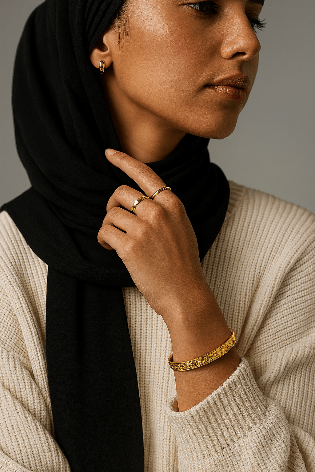 Bracelet Manchette Ayat al-Kursî – Acier Inoxydable 304